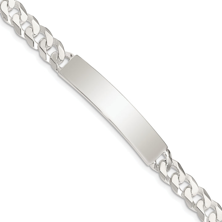 Silver Polished Curb Link ID 7.50 inch Bracelet