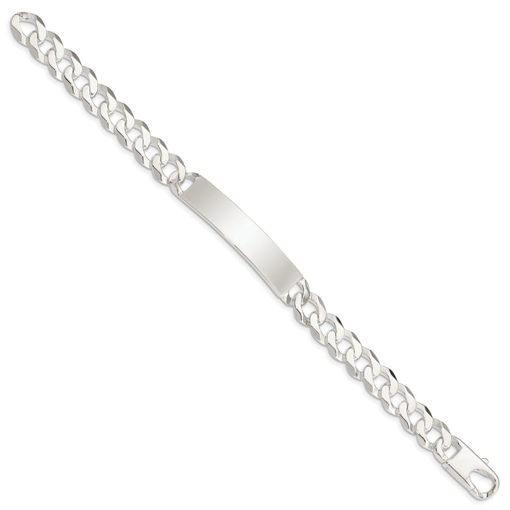 Silver Polished Curb Link ID 7.50 inch Bracelet