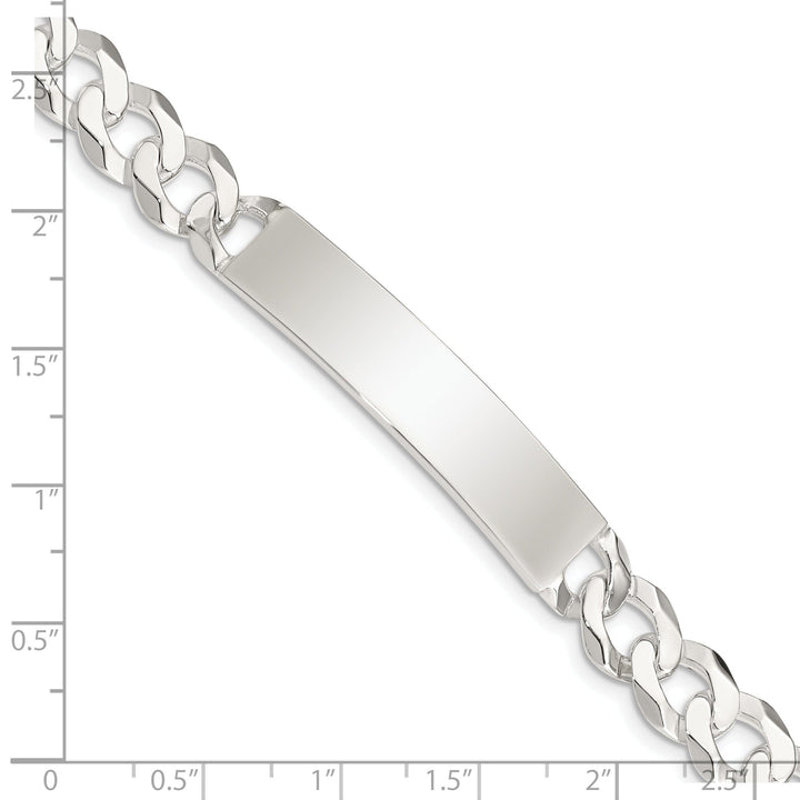 Silver Polished Curb Link ID 7.50 inch Bracelet