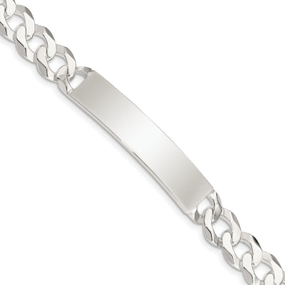 Silver Polished Curb Link ID 8.50 inch Bracelet at $ 116.72 only from Jewelryshopping.com