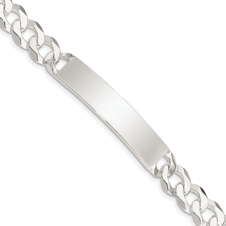 Silver Polished Curb Link ID 7.50 inch Bracelet