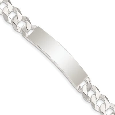 Silver Polished Curb Link ID 7.50 inch Bracelet at $ 133.32 only from Jewelryshopping.com