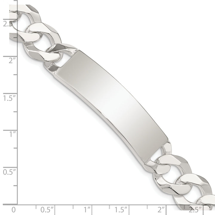 Silver Polished Curb Link ID 8.50 inch Bracelet