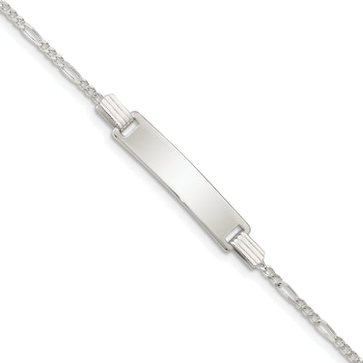 Silver Engraveable Childrens ID Figaro Bracelet. at $ 16.46 only from Jewelryshopping.com