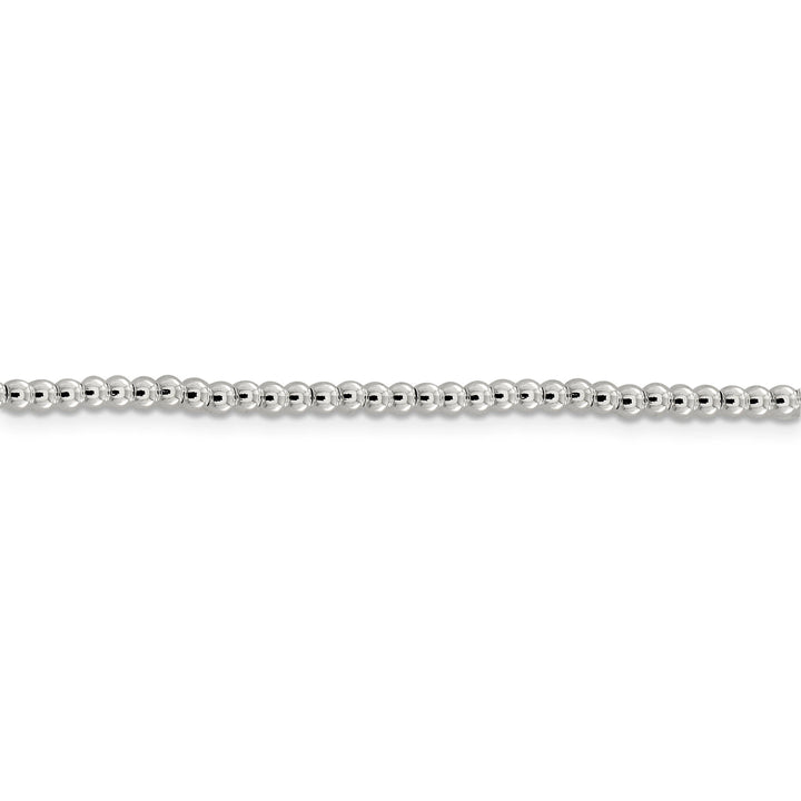 Sterling Silver Necklace Beaded Box Chain 3MM