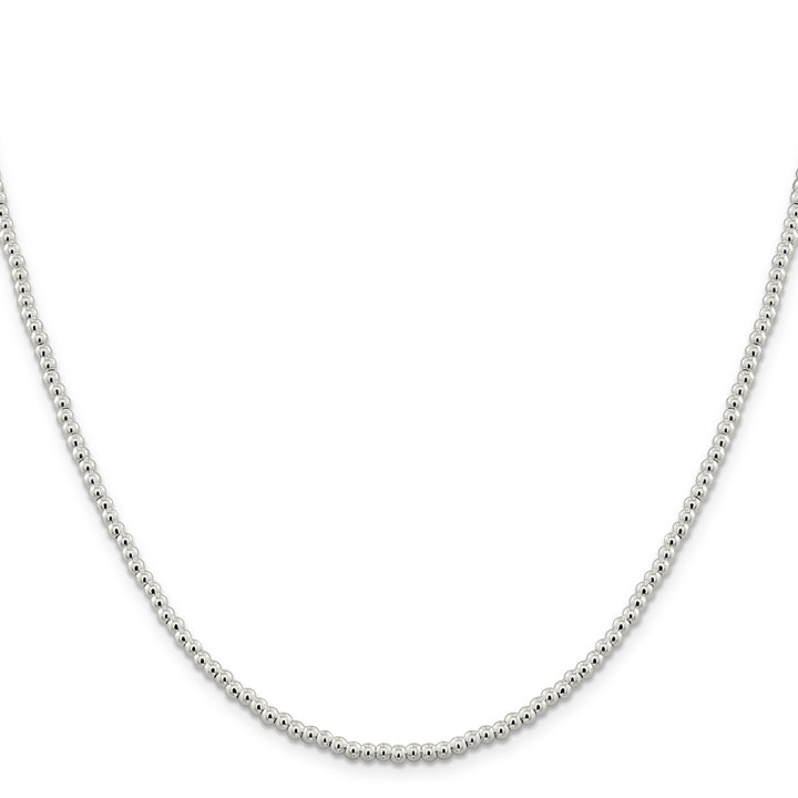 Sterling Silver Necklace Beaded Box Chain 3MM