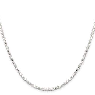 Sterling Silver Necklace Beaded Box Chain 3MM at $ 62.35 only from Jewelryshopping.com