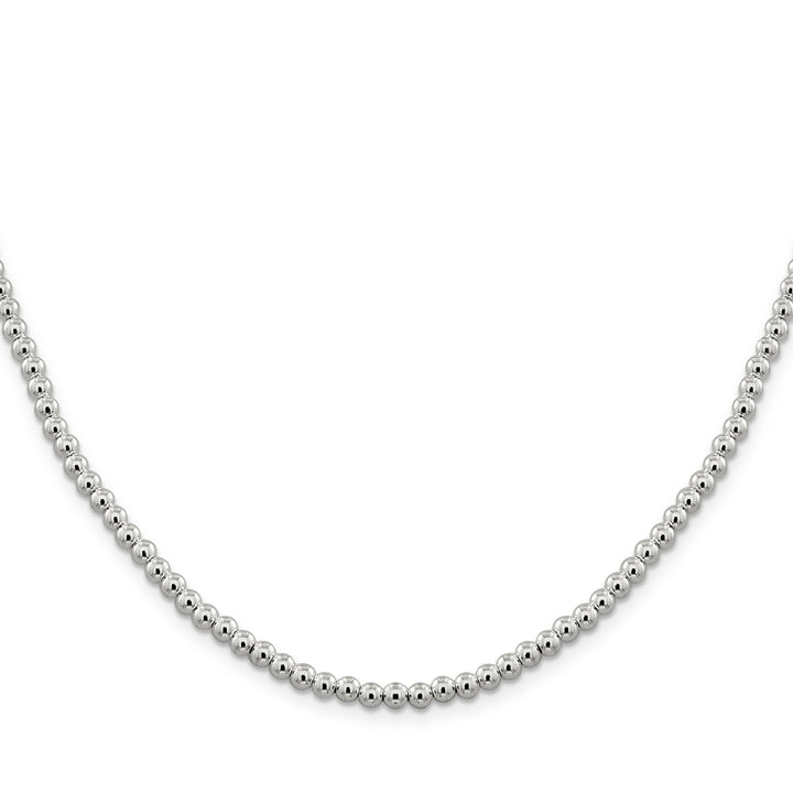 Sterling Silver Necklace Beaded Box Chain 4MM