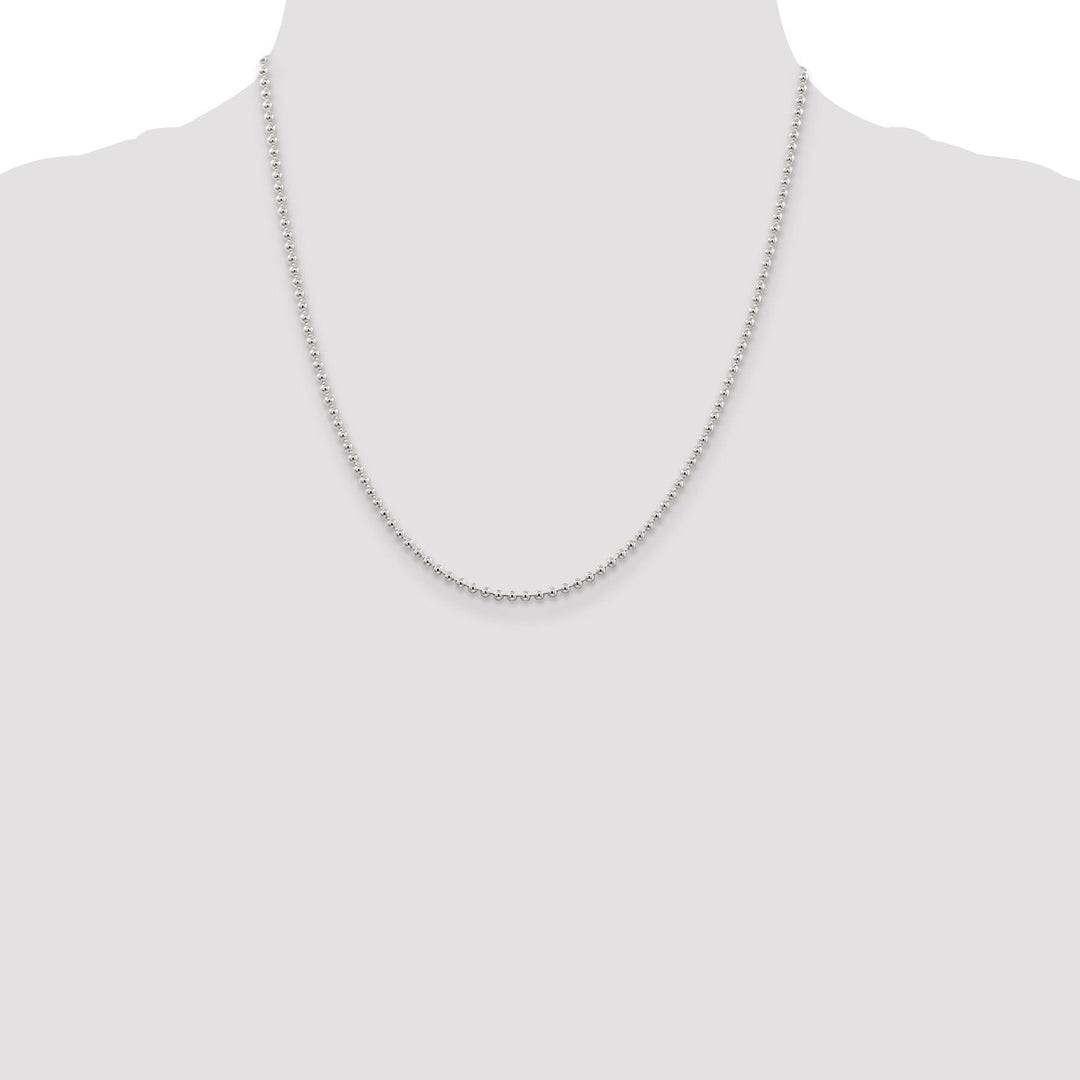 Sterling Silver Beaded Chain 2.35MM