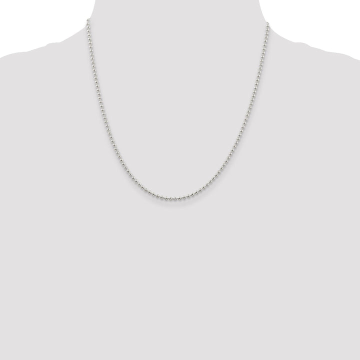 Sterling Silver Beaded Chain 2.35MM