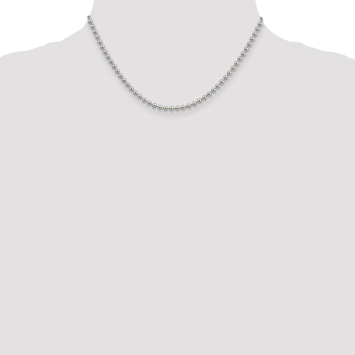 Sterling Silver Beaded Chain 3MM