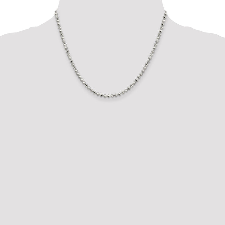 Sterling Silver Beaded Chain 3MM