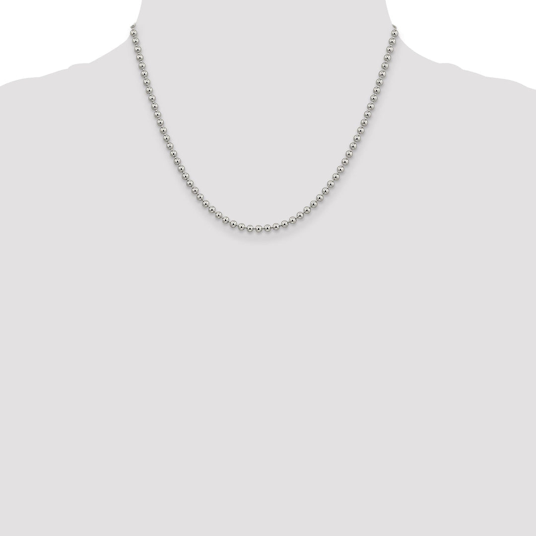 Sterling Silver Beaded Chain 3MM