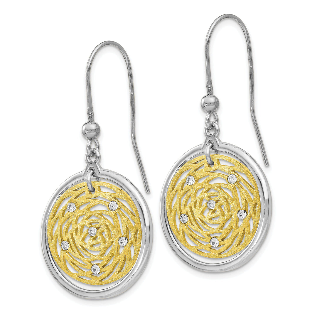 Silver Gold-tone finish C.Z Dangle Earrings