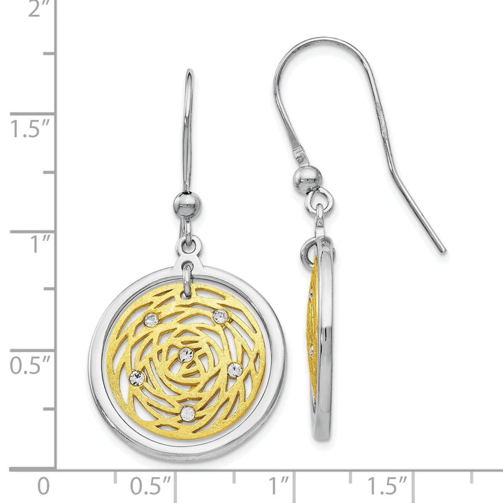 Silver Gold-tone finish C.Z Dangle Earrings