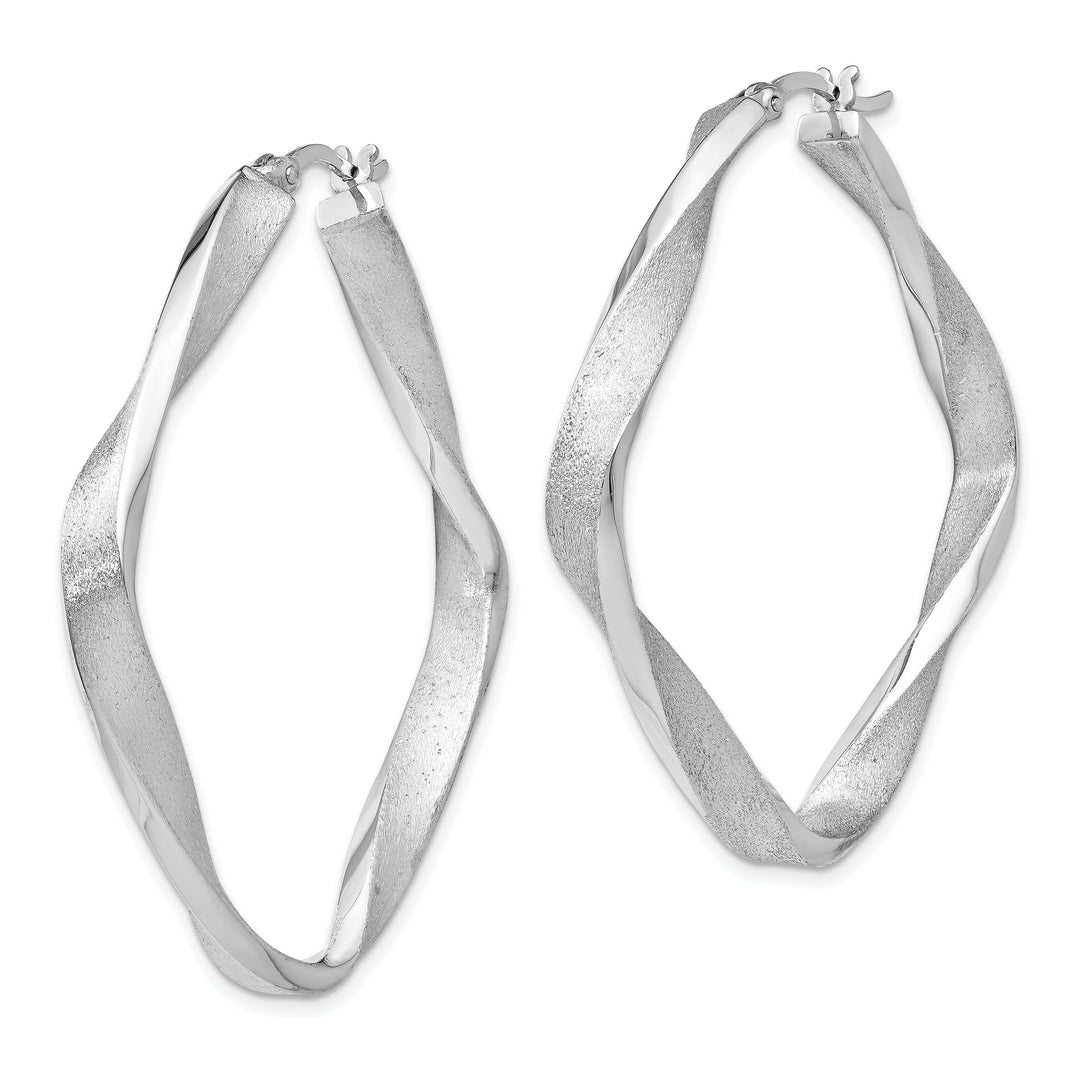 Silver Radiant Essence Twisted Hoop Earrings