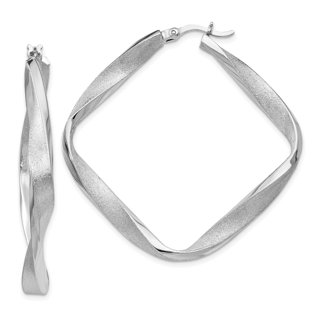 Silver Radiant Essence Twisted Hoop Earrings