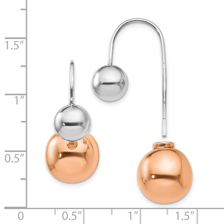 Silver and Rose Gold-tone Dangle Earrings