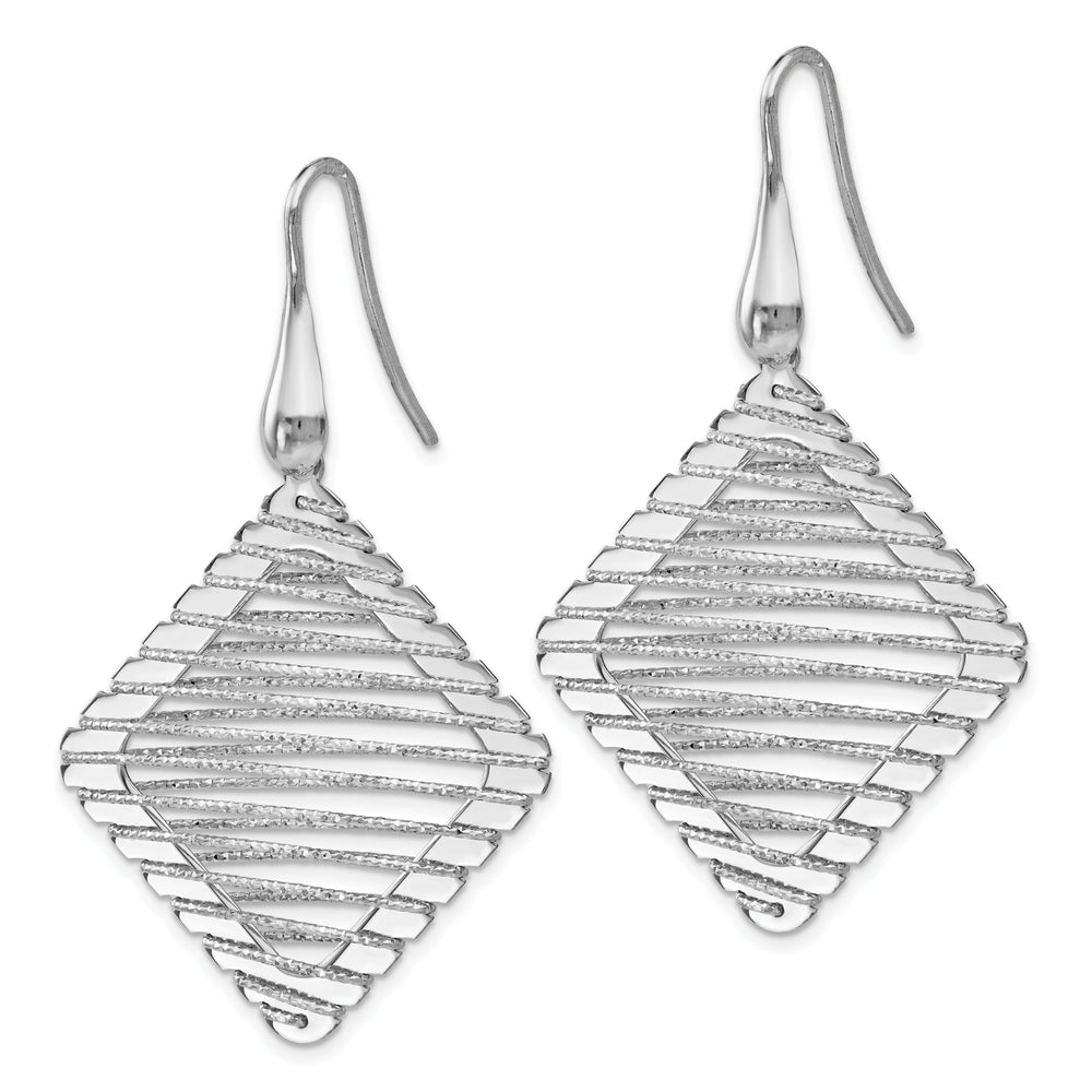 Silver Rhodium Dangle Shepherd Hook Earrings