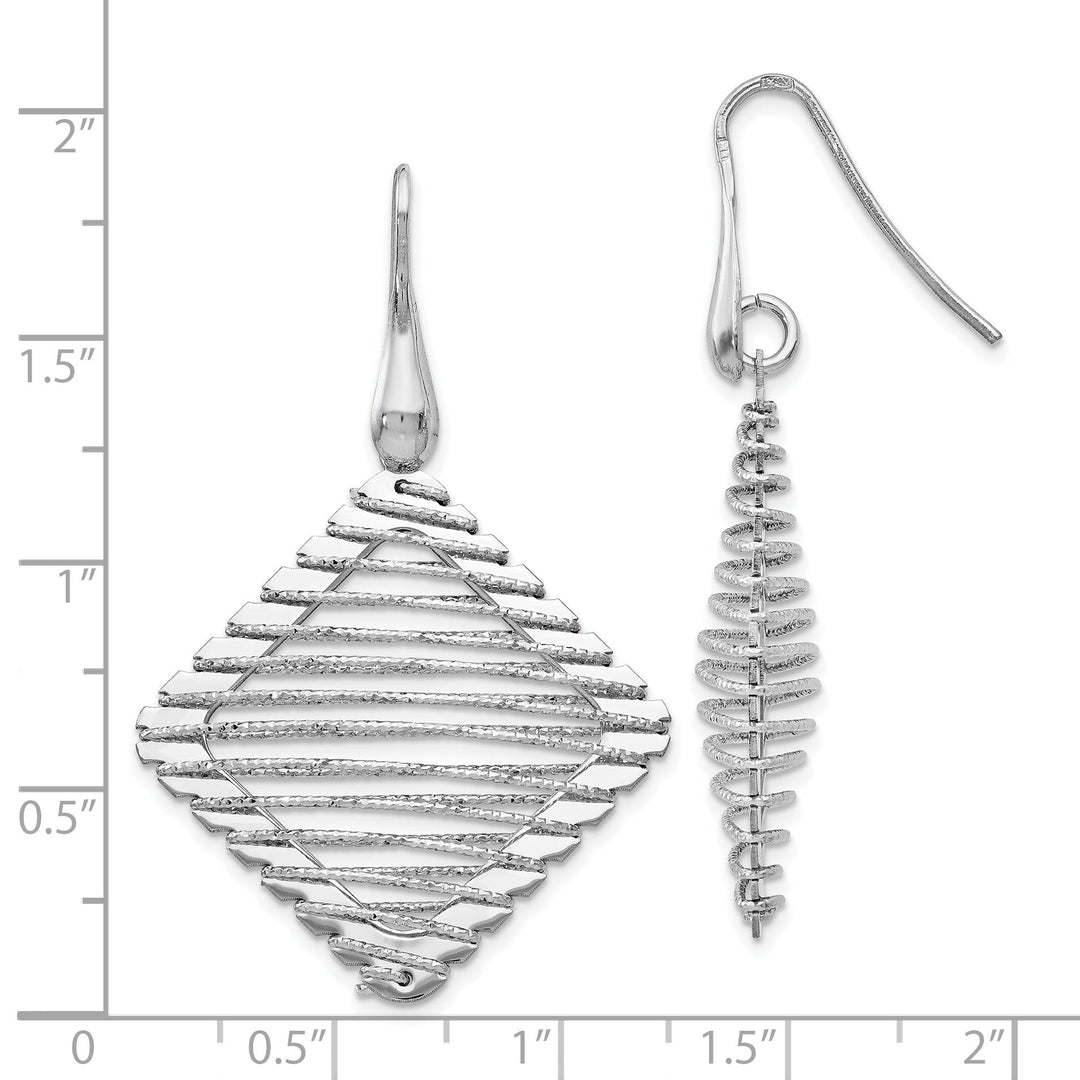 Silver Rhodium Dangle Shepherd Hook Earrings