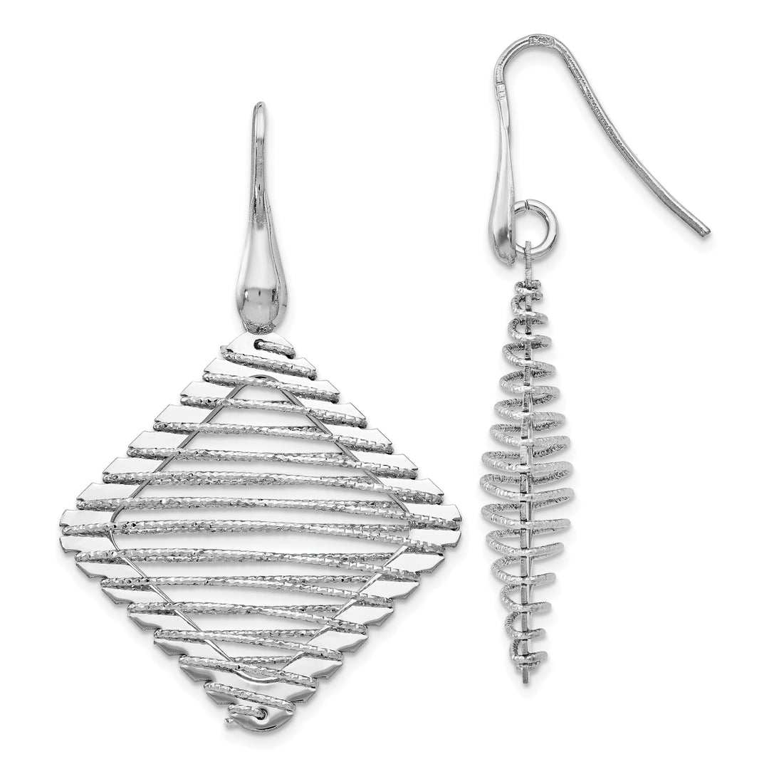 Silver Rhodium Dangle Shepherd Hook Earrings