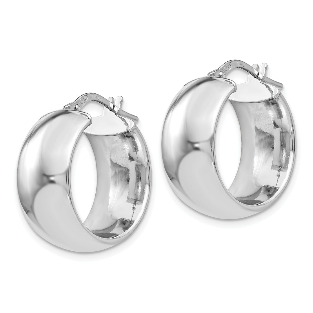 Silver Rhodium-plated Hoop Earrings