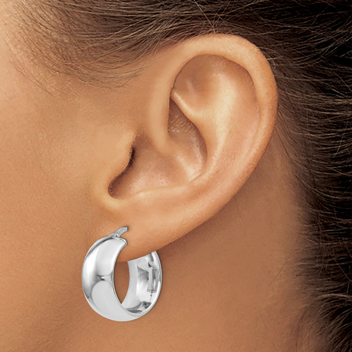 Silver Rhodium-plated Hoop Earrings
