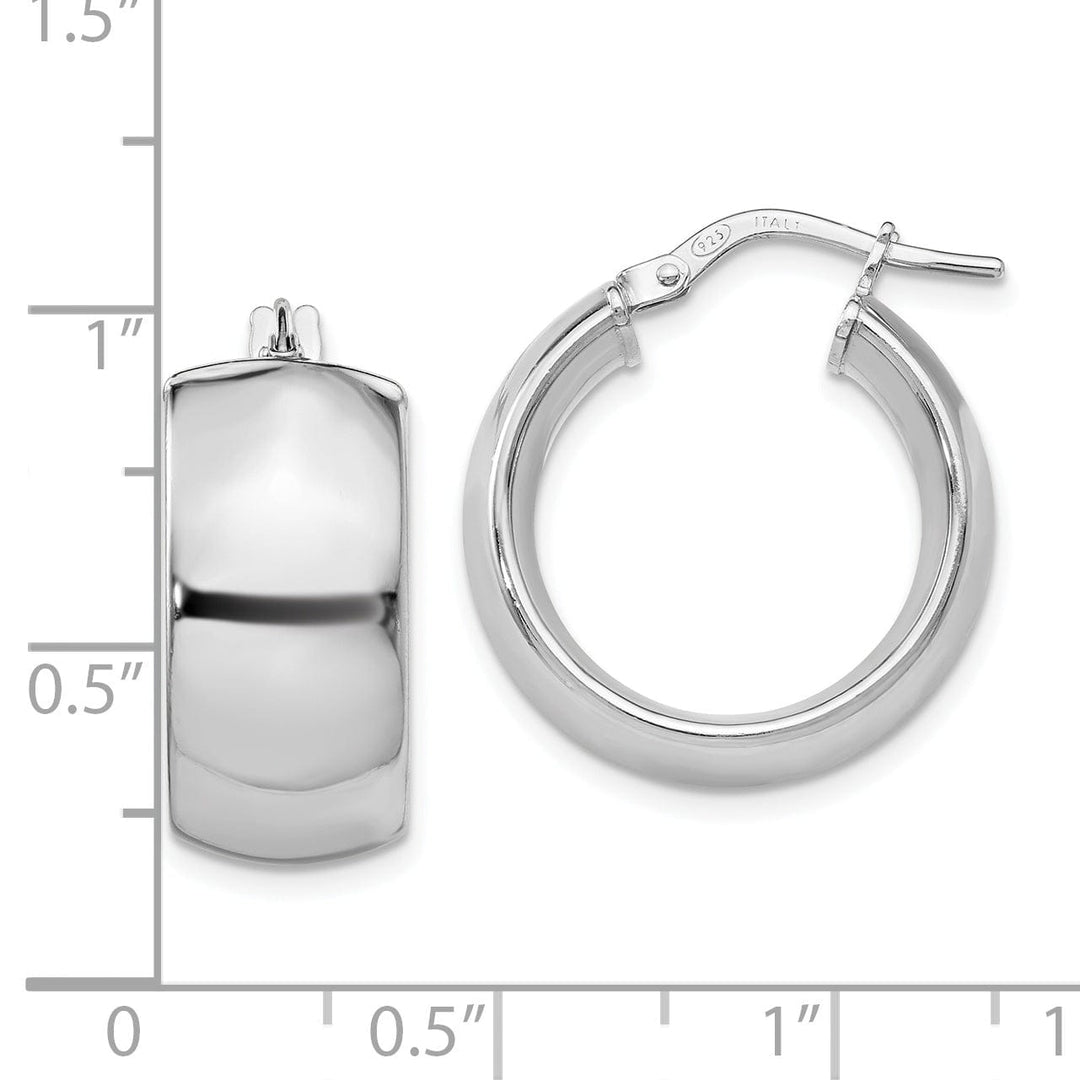 Silver Rhodium-plated Hoop Earrings