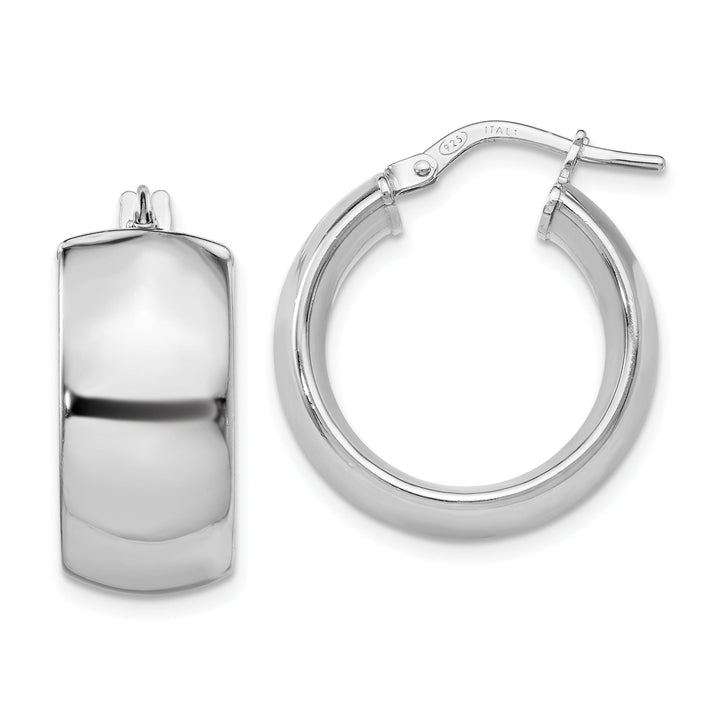 Silver Rhodium-plated Hoop Earrings