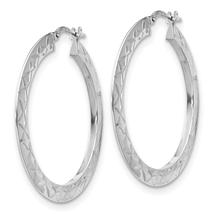 Silver Polished D.C Hoop Earrings