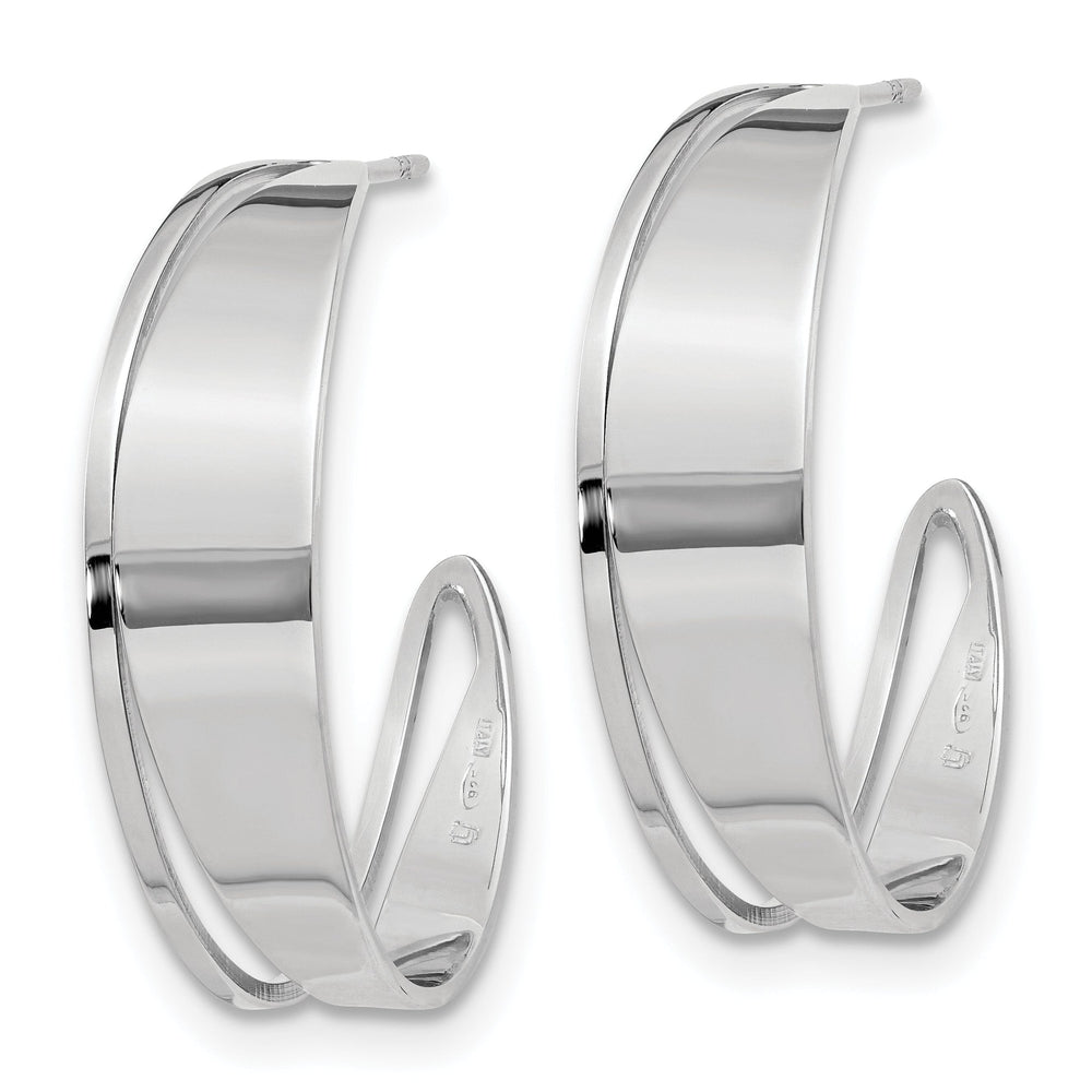 Sterling Silver Polish Fancy Post Hoop Earrings