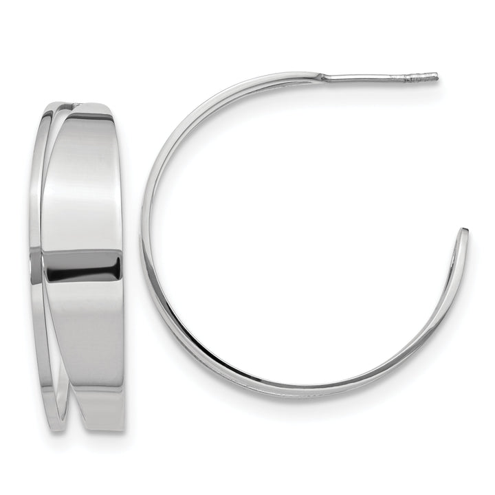 Sterling Silver Polish Fancy Post Hoop Earrings