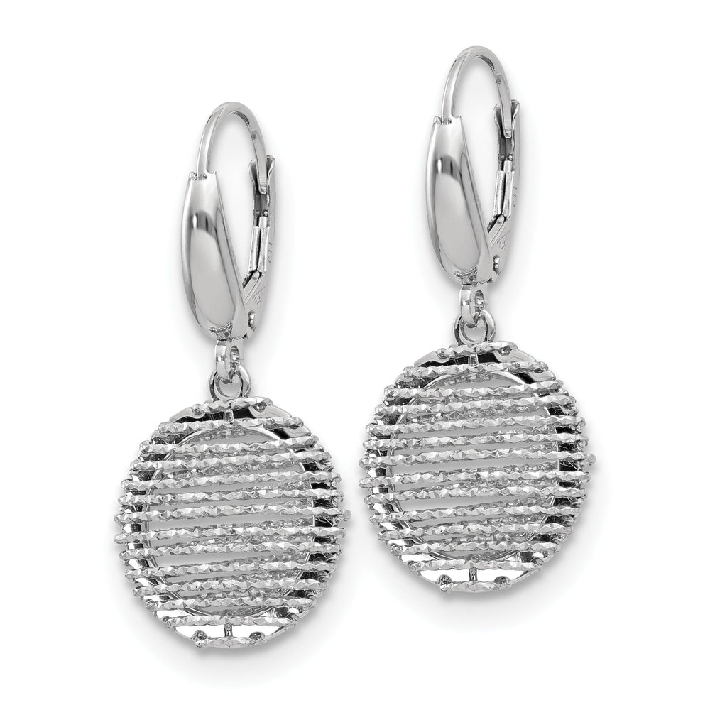 Silver DC Open Dangle Leverback Earrings