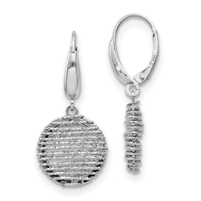 Silver DC Open Dangle Leverback Earrings