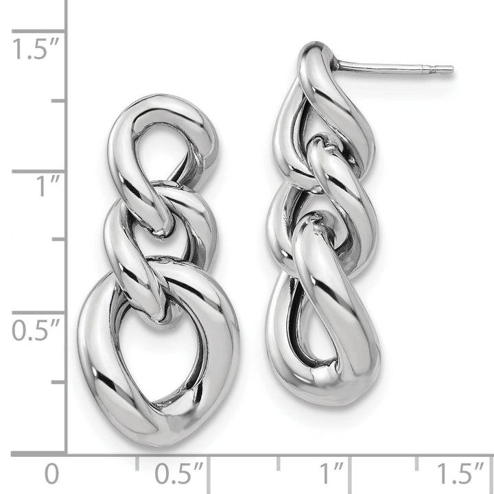 Sterling Silver Polished Dangle Post Earrings