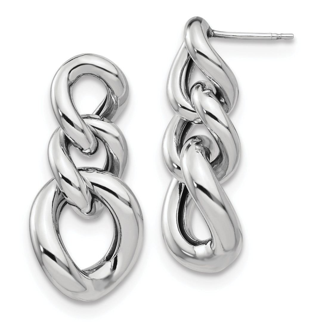 Sterling Silver Polished Dangle Post Earrings