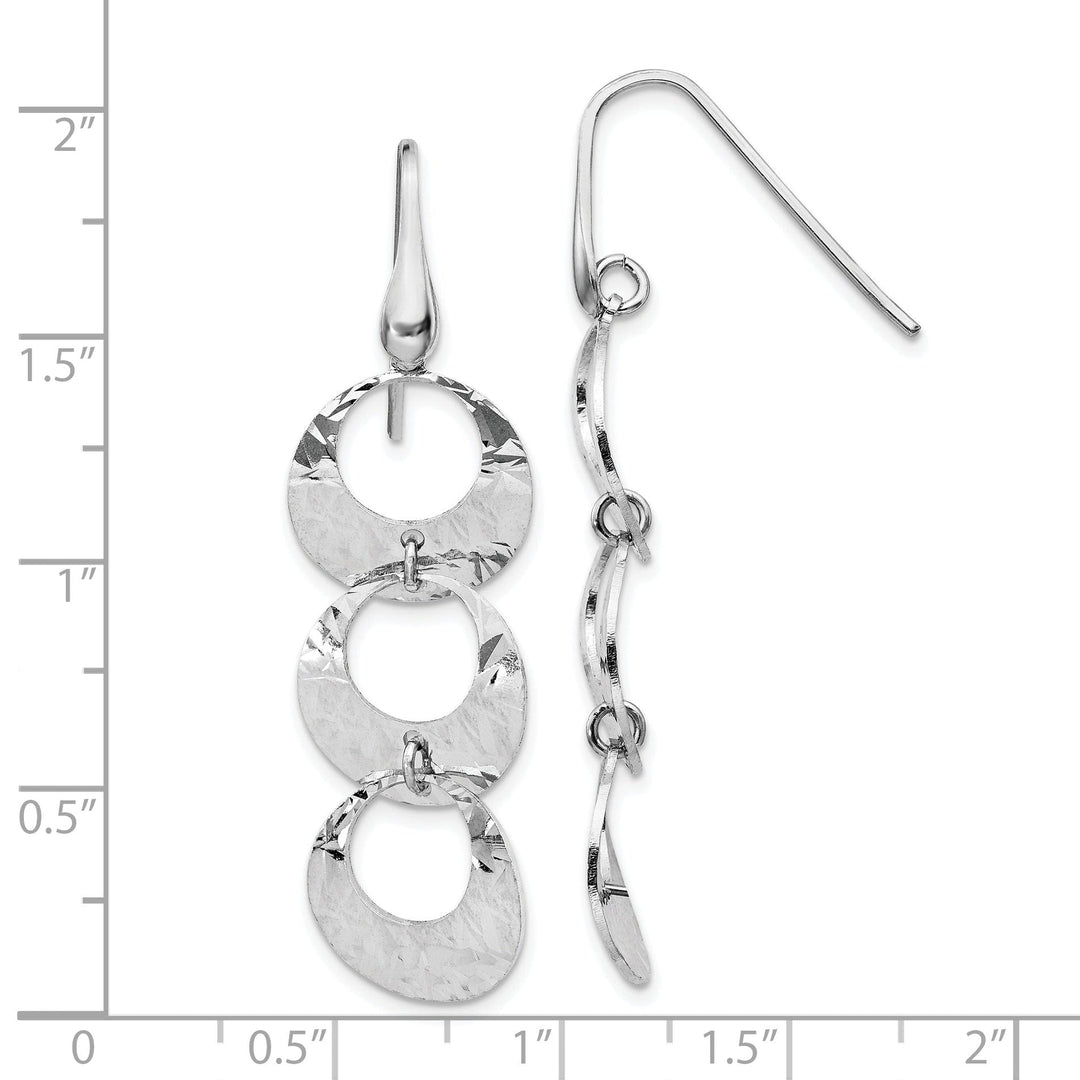 Sterling Silver Polished D.C Dangle Earrings
