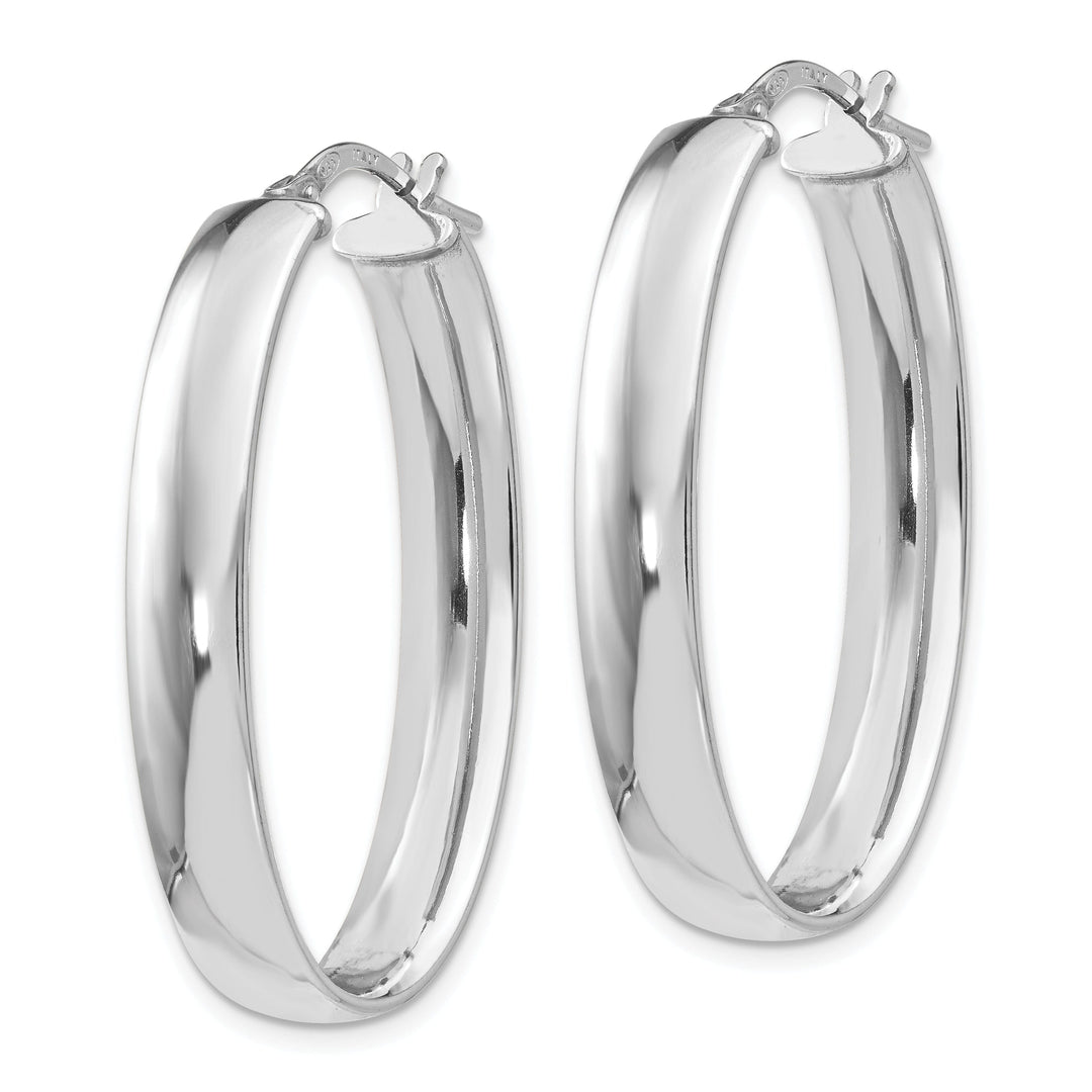 Sterling Silver Oval Hinged Hoop Earrings