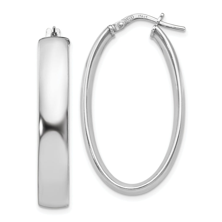 Sterling Silver Oval Hinged Hoop Earrings