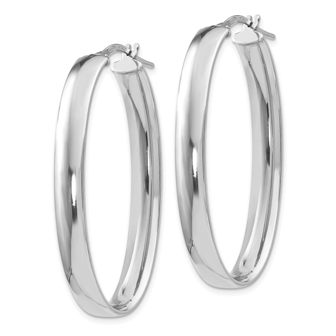 Sterling Silver Oval Hinged Hoop Earrings