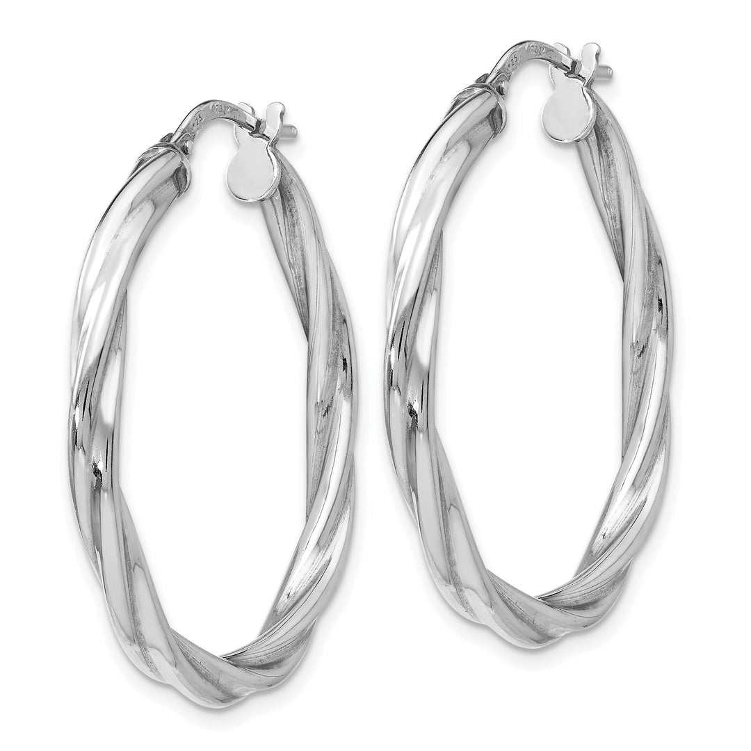 Sterling Silver Twisted Hinged Hoop Earrings