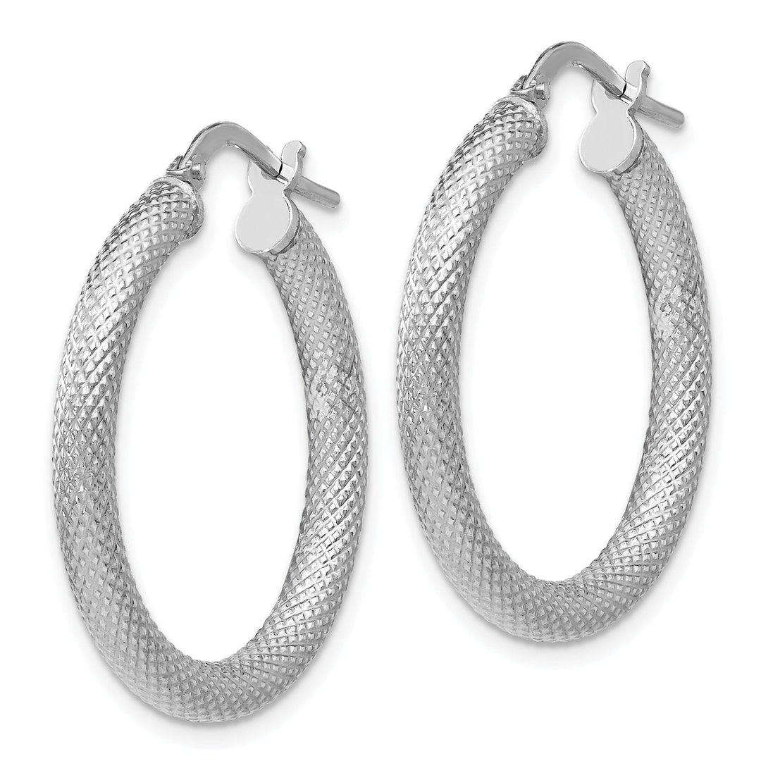 Sterling Silver Textured Hinged Hoop Earrings