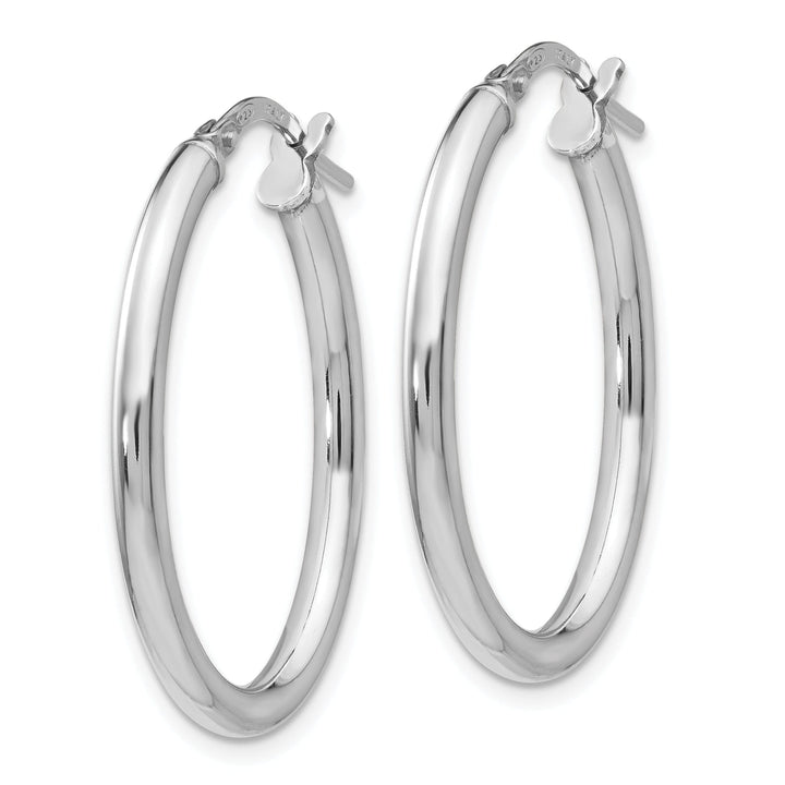 Sterling Silver Oval Hinged Hoop Earrings