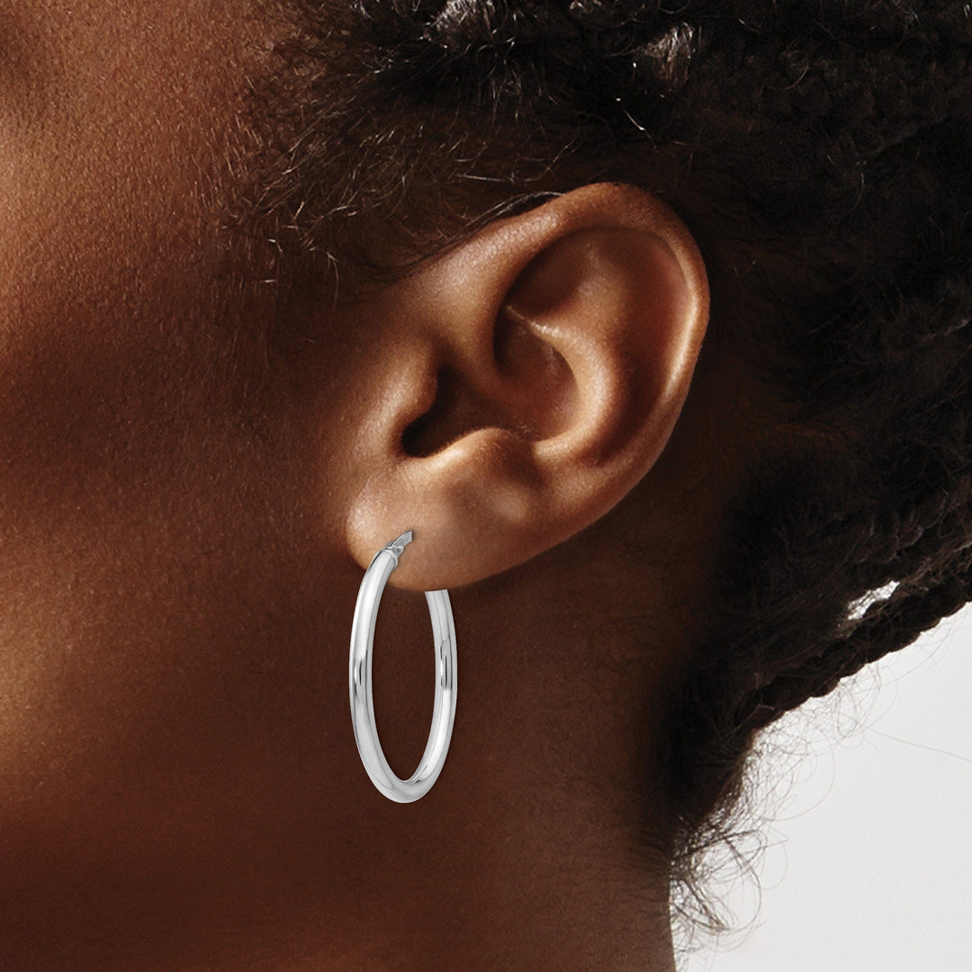 Sterling Silver Oval Hinged Hoop Earrings