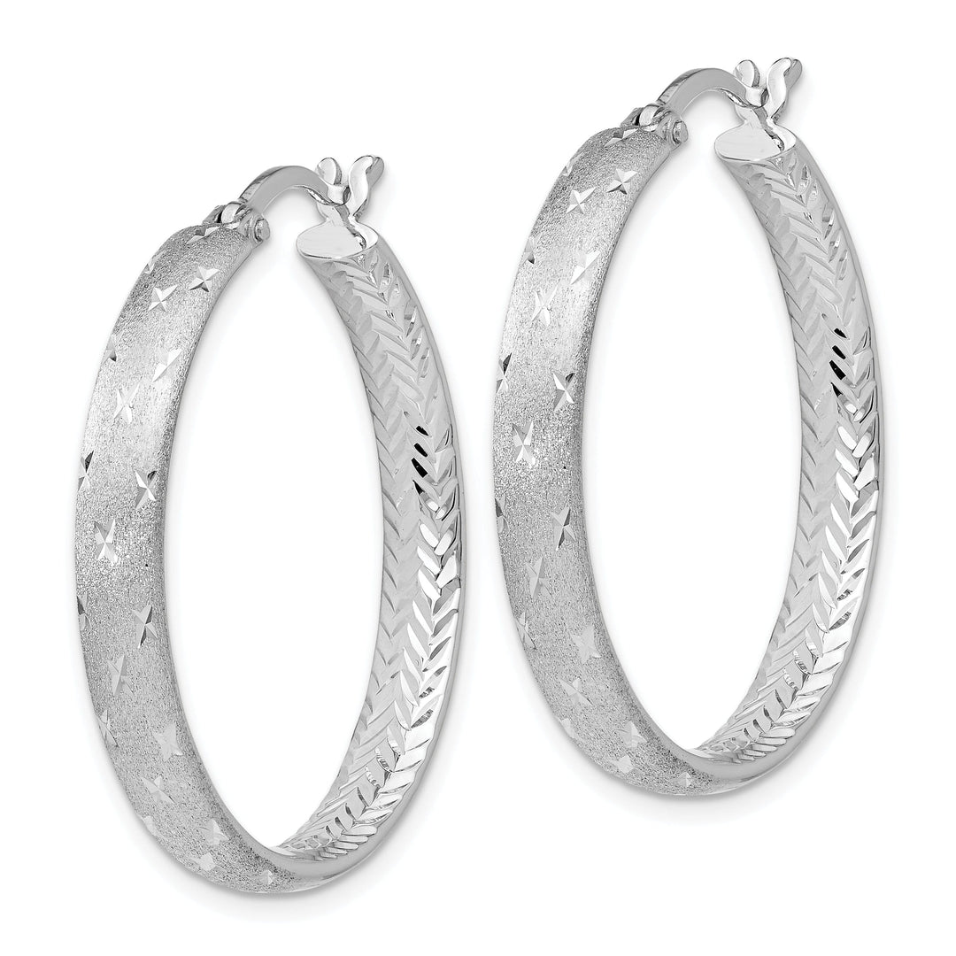 Sterling Silver Rhodium In Out D.C Earrings