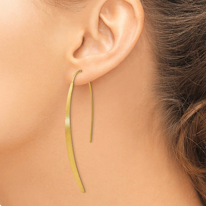 Sterling Silver Gold Polished Brushed Earrings