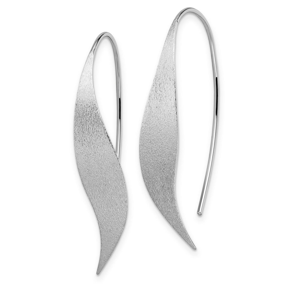 Silver Rhodium Polished Brushed Earrings