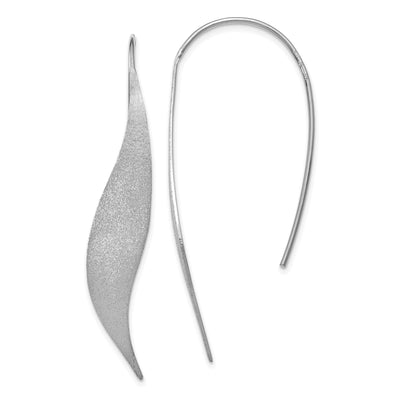 Silver Rhodium Polished Brushed Earrings