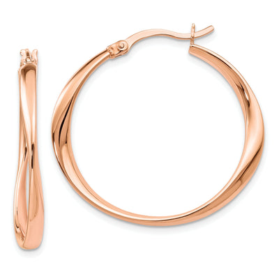 Silver Rose Gold-plated Polished Hoop Earrings at $ 46.47 only from Jewelryshopping.com