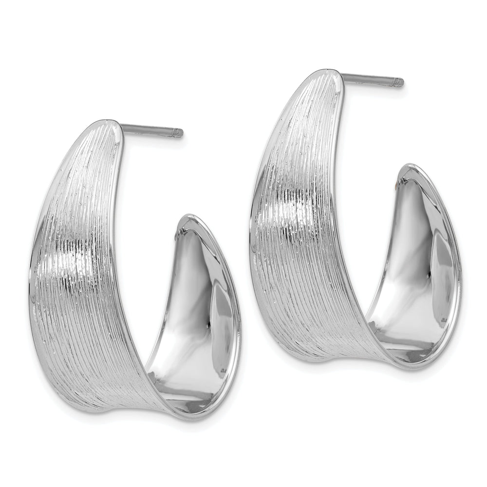 Sterling Silver Polished Textured Earrings